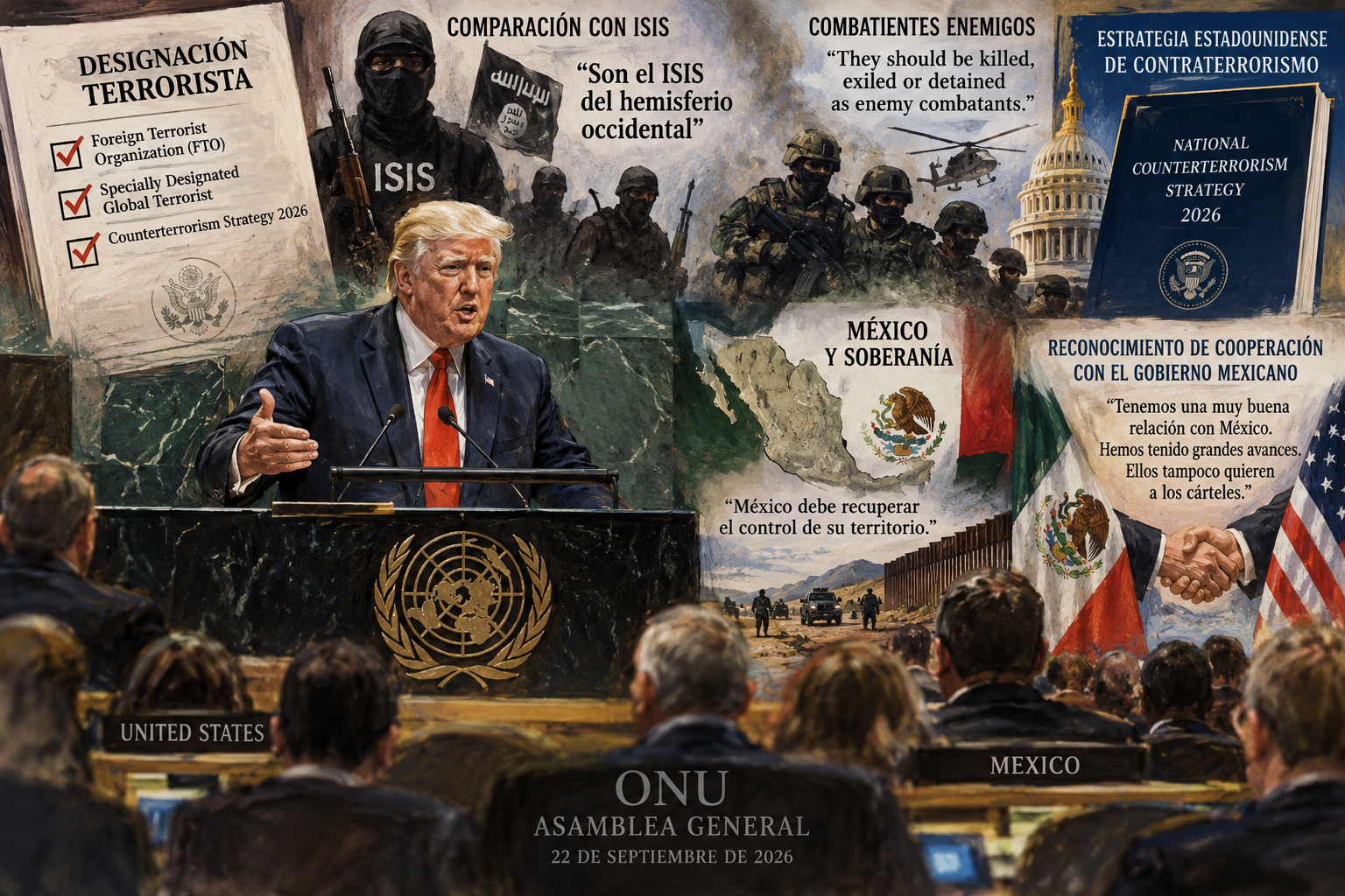 Trump lleva ante la ONU la lucha contra los cárteles al terreno del contraterrorismo